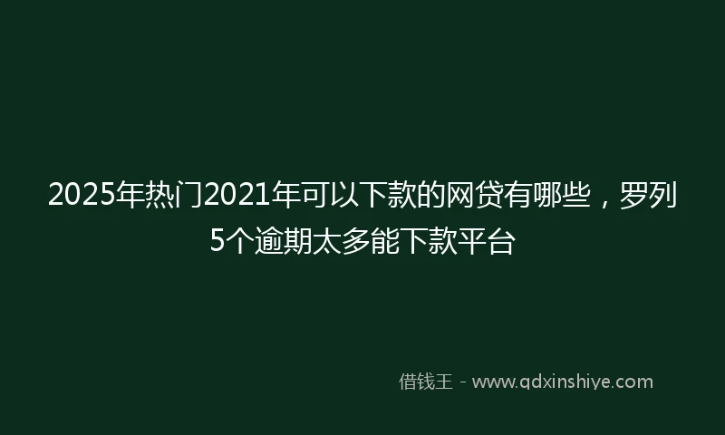 2025年热门2021年可以下款的网贷有哪些，罗列5个逾期太多能下款平台