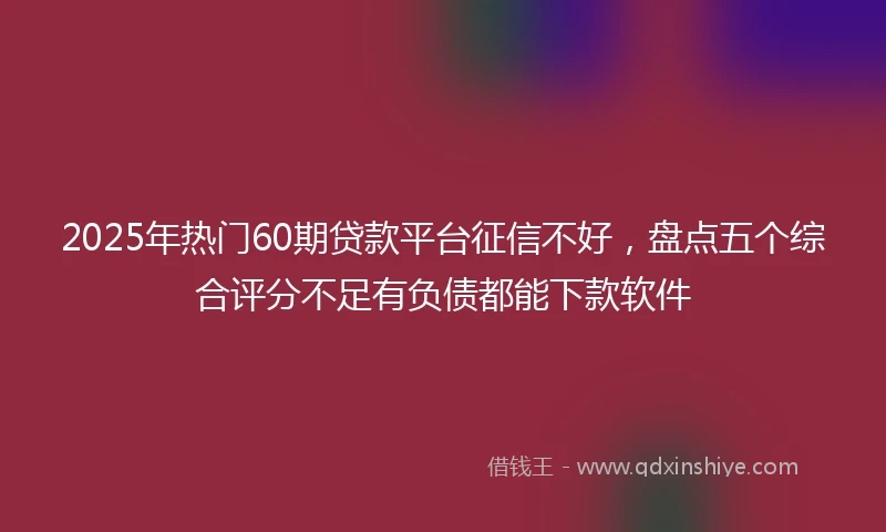 2025年热门60期贷款平台征信不好，盘点五个综合评分不足有负债都能下款软件