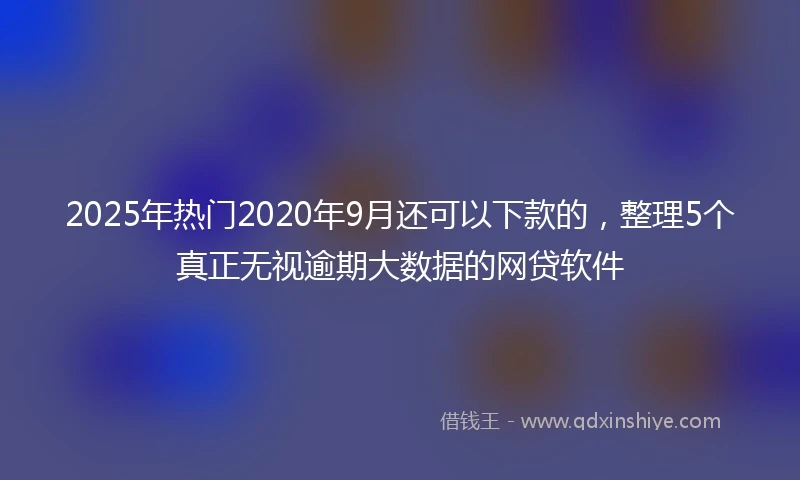 2025年热门2020年9月还可以下款的，整理5个真正无视逾期大数据的网贷软件