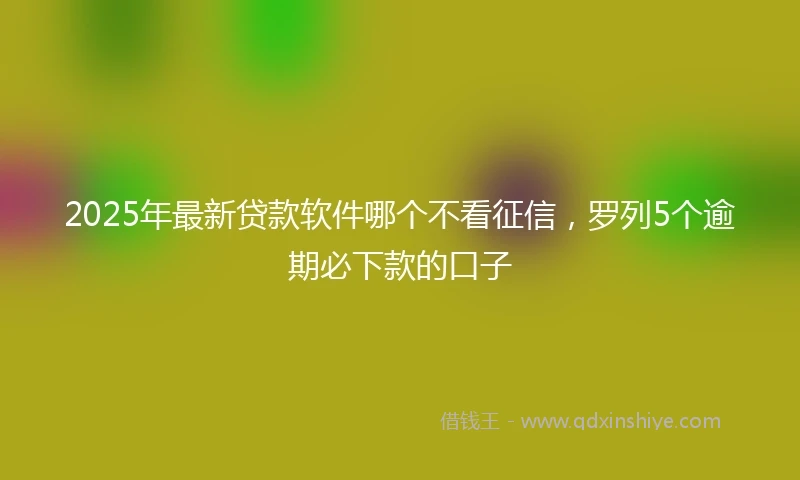 2025年最新贷款软件哪个不看征信，罗列5个逾期必下款的口子