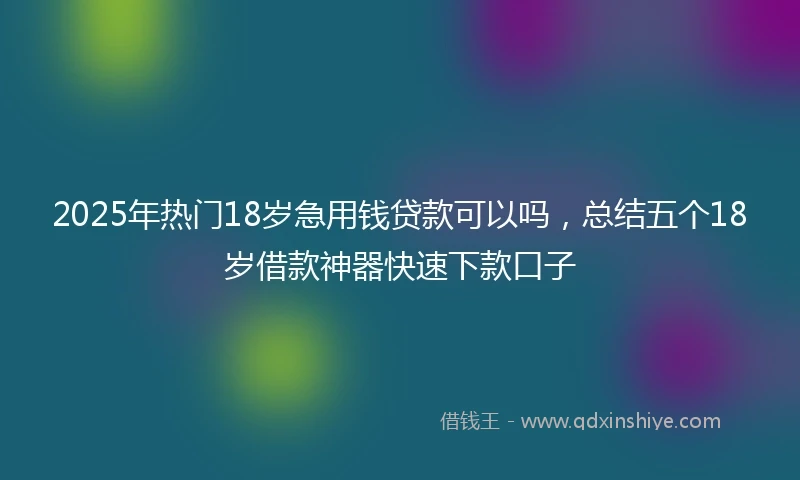 2025年热门18岁急用钱贷款可以吗，总结五个18岁借款神器快速下款口子