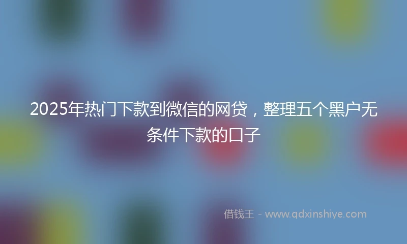 2025年热门下款到微信的网贷，整理五个黑户无条件下款的口子