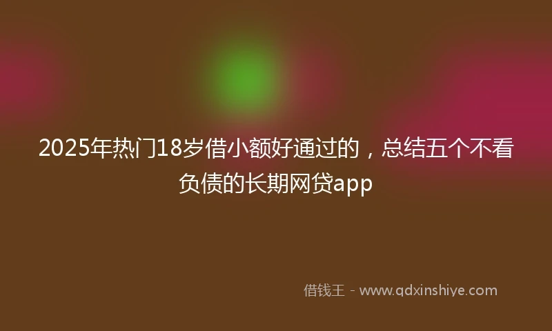 2025年热门18岁借小额好通过的，总结五个不看负债的长期网贷app