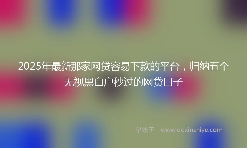 2025年最新那家网贷容易下款的平台，归纳五个无视黑白户秒过的网贷口子