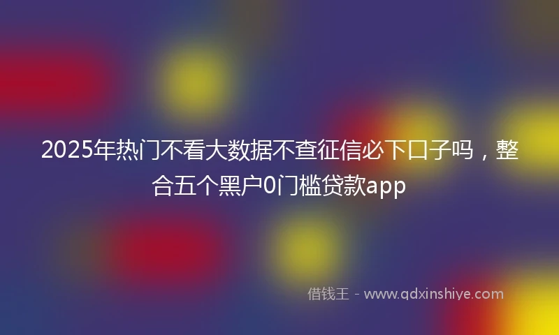 2025年热门不看大数据不查征信必下口子吗，整合五个黑户0门槛贷款app