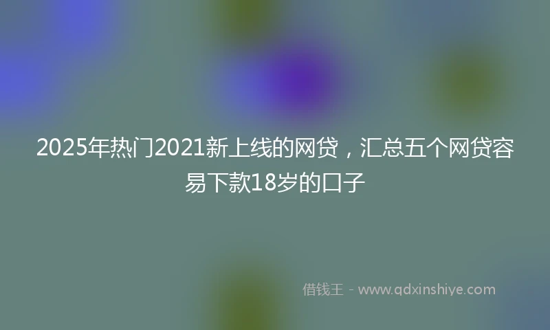 2025年热门2021新上线的网贷，汇总五个网贷容易下款18岁的口子