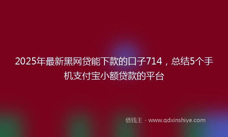 2025年最新黑网贷能下款的口子714，总结5个手机支付宝小额贷款的平台