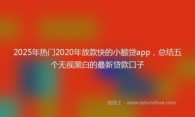 2025年热门2020年放款快的小额贷app，总结五个无视黑白的最新贷款口子