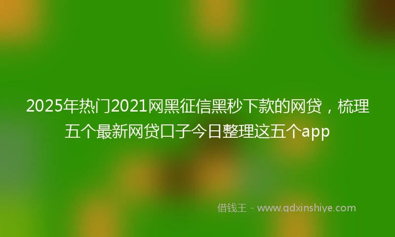2025年热门2021网黑征信黑秒下款的网贷，梳理五个最新网贷口子今日整理这五个app