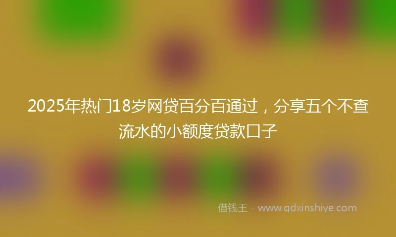 2025年热门18岁网贷百分百通过，分享五个不查流水的小额度贷款口子