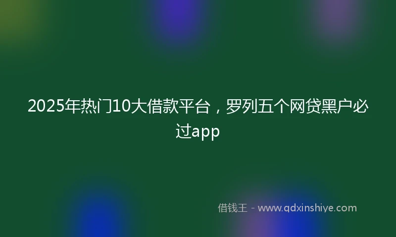 2025年热门10大借款平台，罗列五个网贷黑户必过app