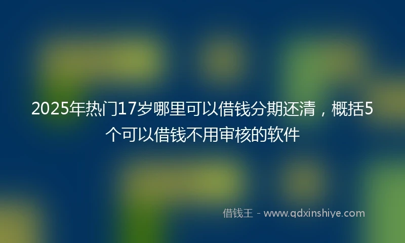 2025年热门17岁哪里可以借钱分期还清，概括5个可以借钱不用审核的软件