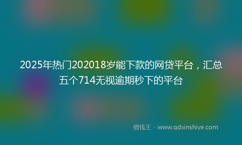2025年热门202018岁能下款的网贷平台，汇总五个714无视逾期秒下的平台