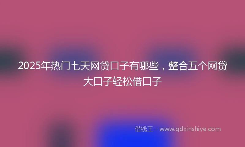 2025年热门七天网贷口子有哪些，整合五个网贷大口子轻松借口子