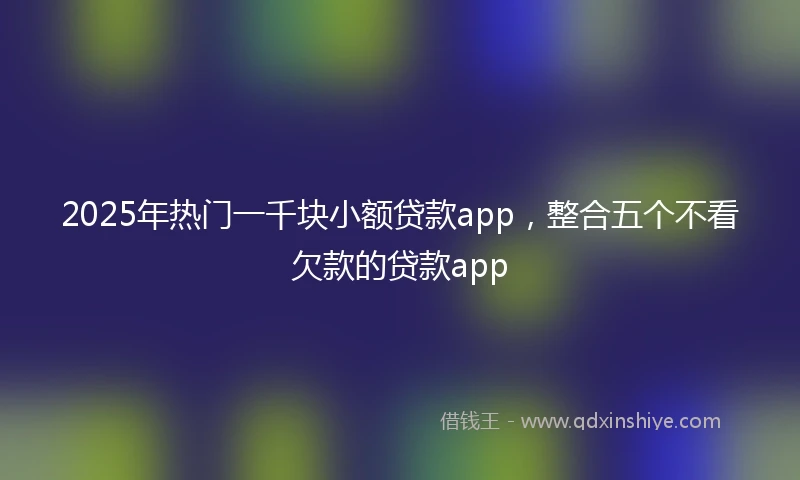 2025年热门一千块小额贷款app，整合五个不看欠款的贷款app