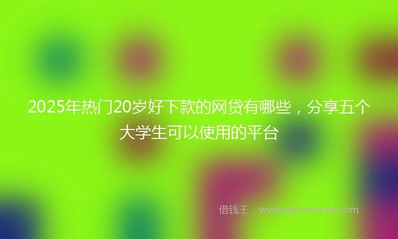 2025年热门20岁好下款的网贷有哪些，分享五个大学生可以使用的平台
