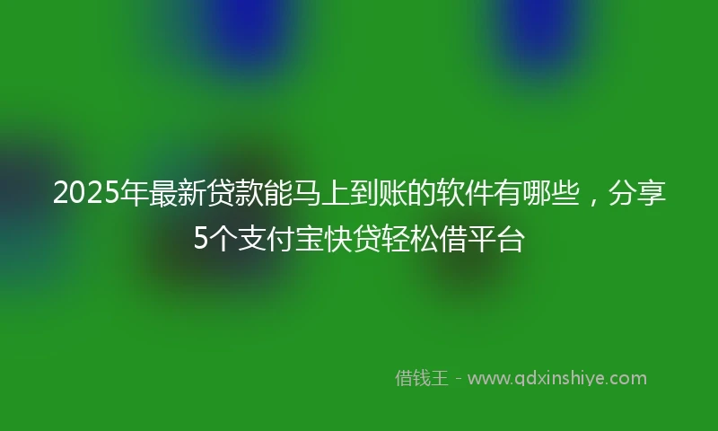 2025年最新贷款能马上到账的软件有哪些，分享5个支付宝快贷轻松借平台