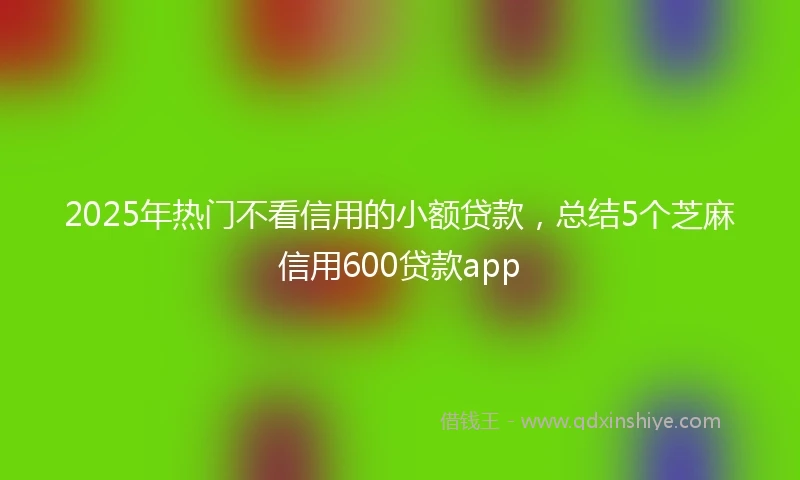 2025年热门不看信用的小额贷款，总结5个芝麻信用600贷款app