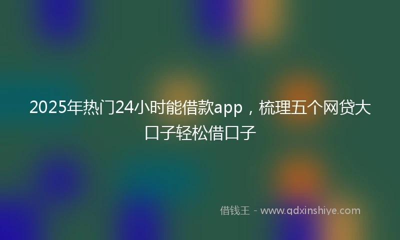 2025年热门24小时能借款app，梳理五个网贷大口子轻松借口子