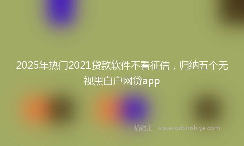 2025年热门2021贷款软件不看征信，归纳五个无视黑白户网贷app