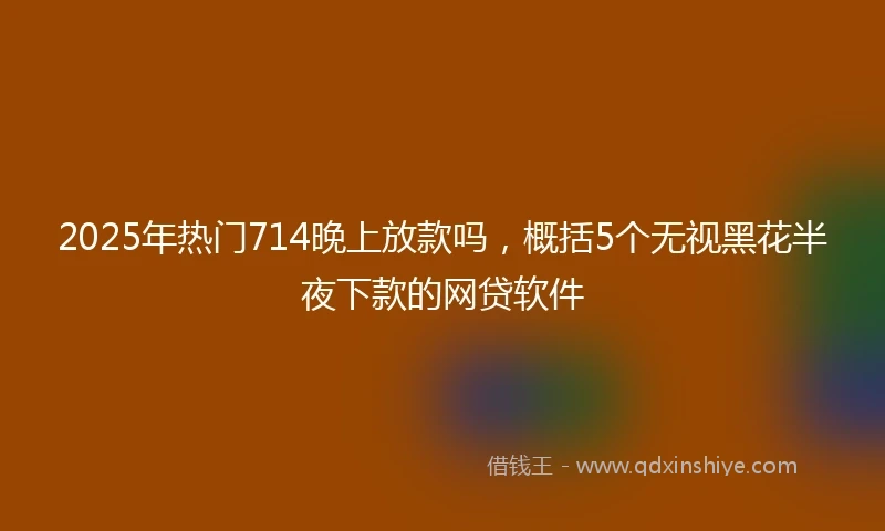 2025年热门714晚上放款吗，概括5个无视黑花半夜下款的网贷软件