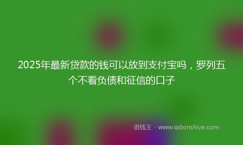 2025年最新贷款的钱可以放到支付宝吗，罗列五个不看负债和征信的口子