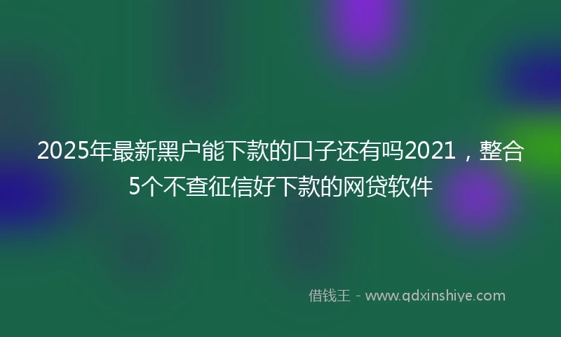 2025年最新黑户能下款的口子还有吗2021，整合5个不查征信好下款的网贷软件