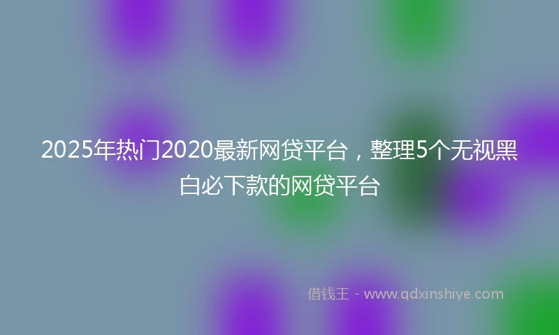2025年热门2020最新网贷平台，整理5个无视黑白必下款的网贷平台