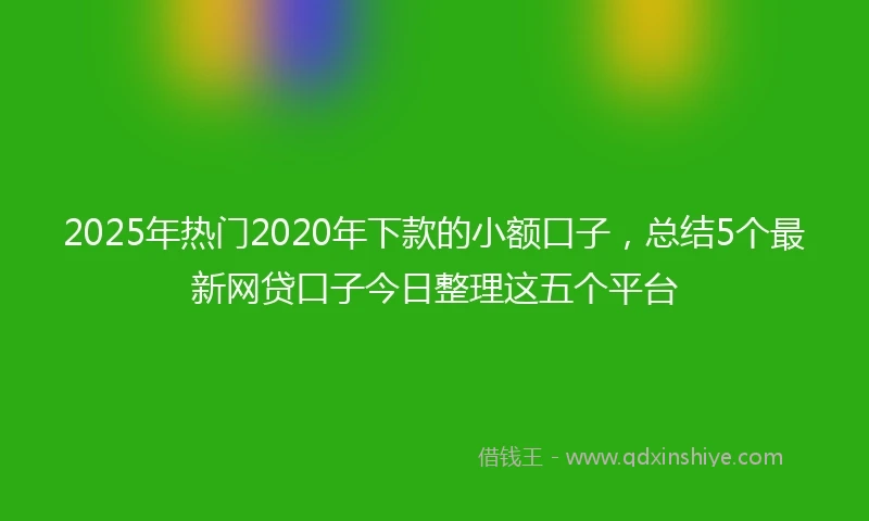 2025年热门2020年下款的小额口子，总结5个最新网贷口子今日整理这五个平台