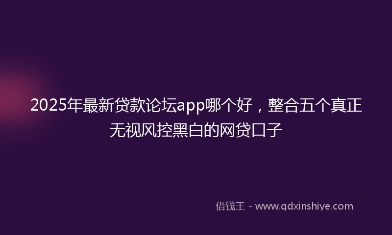 2025年最新贷款论坛app哪个好，整合五个真正无视风控黑白的网贷口子