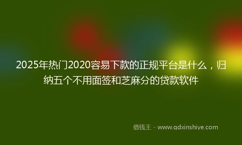 2025年热门2020容易下款的正规平台是什么，归纳五个不用面签和芝麻分的贷款软件