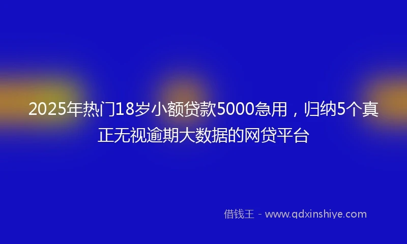 2025年热门18岁小额贷款5000急用，归纳5个真正无视逾期大数据的网贷平台