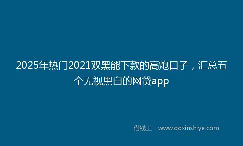 2025年热门2021双黑能下款的高炮口子，汇总五个无视黑白的网贷app