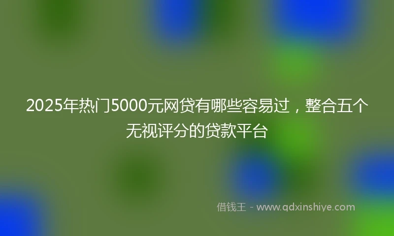 2025年热门5000元网贷有哪些容易过，整合五个无视评分的贷款平台