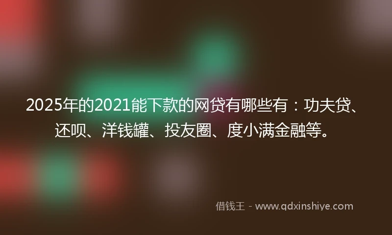 2025年的2021能下款的网贷有哪些有：功夫贷、还呗、洋钱罐、投友圈、度小满金融等。