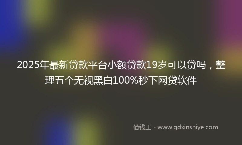 2025年最新贷款平台小额贷款19岁可以贷吗，整理五个无视黑白100%秒下网贷软件