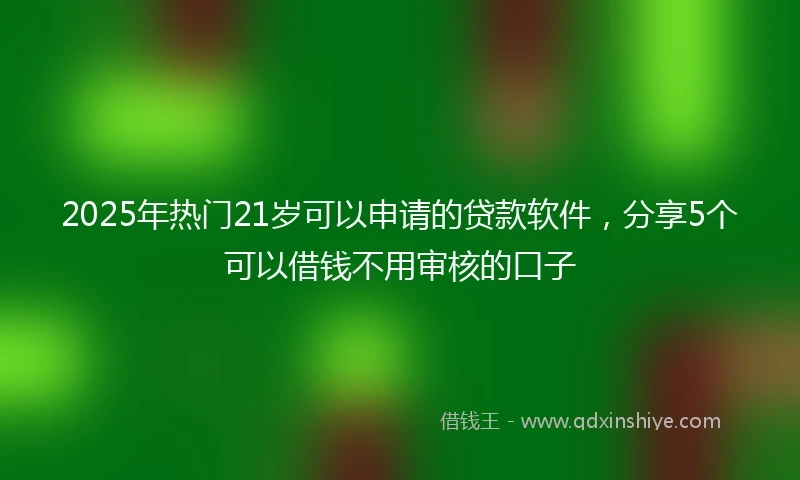 2025年热门21岁可以申请的贷款软件，分享5个可以借钱不用审核的口子