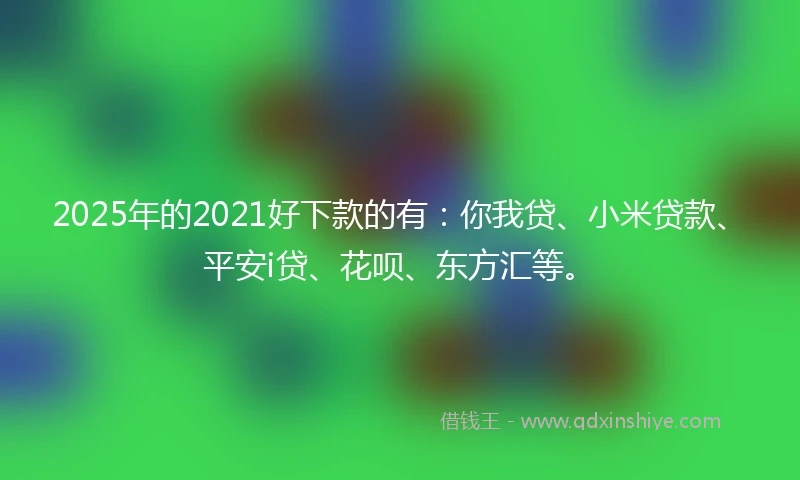 2025年的2021好下款的有：你我贷、小米贷款、平安i贷、花呗、东方汇等。