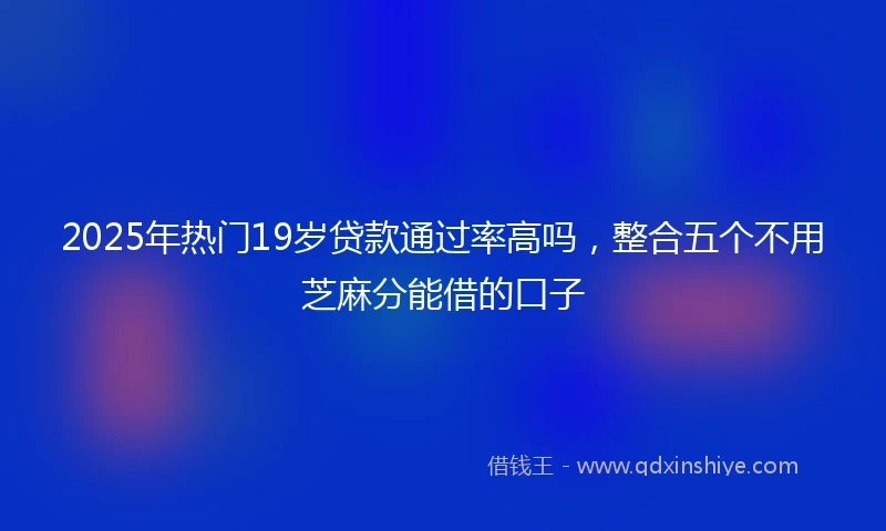 2025年热门19岁贷款通过率高吗，整合五个不用芝麻分能借的口子