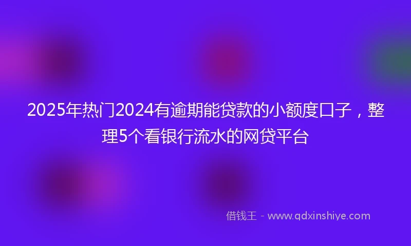 2025年热门2024有逾期能贷款的小额度口子，整理5个看银行流水的网贷平台
