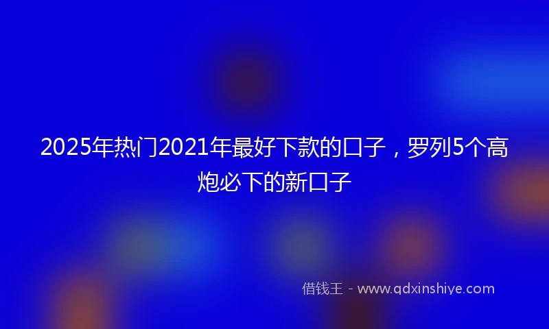 2025年热门2021年最好下款的口子，罗列5个高炮必下的新口子