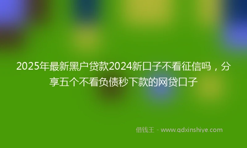 2025年最新黑户贷款2024新口子不看征信吗，分享五个不看负债秒下款的网贷口子