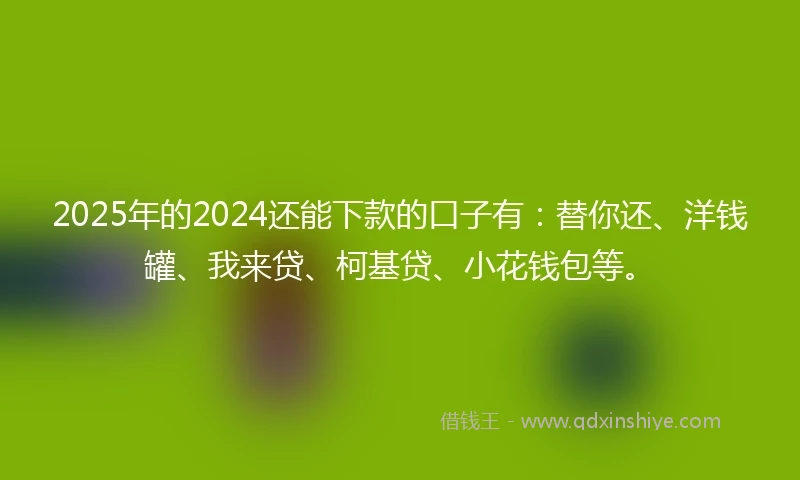 2025年的2024还能下款的口子有：替你还、洋钱罐、我来贷、柯基贷、小花钱包等。