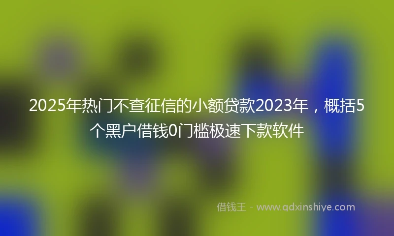 2025年热门不查征信的小额贷款2023年，概括5个黑户借钱0门槛极速下款软件