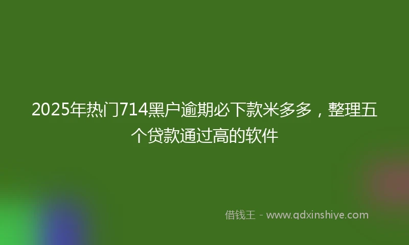 2025年热门714黑户逾期必下款米多多，整理五个贷款通过高的软件