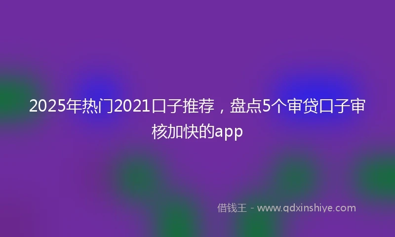 2025年热门2021口子推荐，盘点5个审贷口子审核加快的app