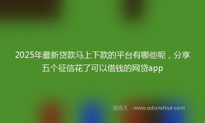 2025年最新贷款马上下款的平台有哪些呢，分享五个征信花了可以借钱的网贷app