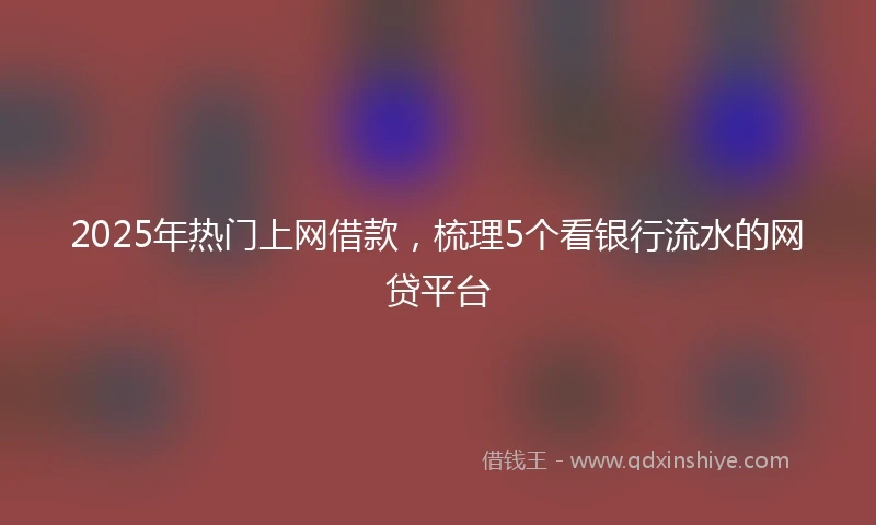 2025年热门上网借款，梳理5个看银行流水的网贷平台