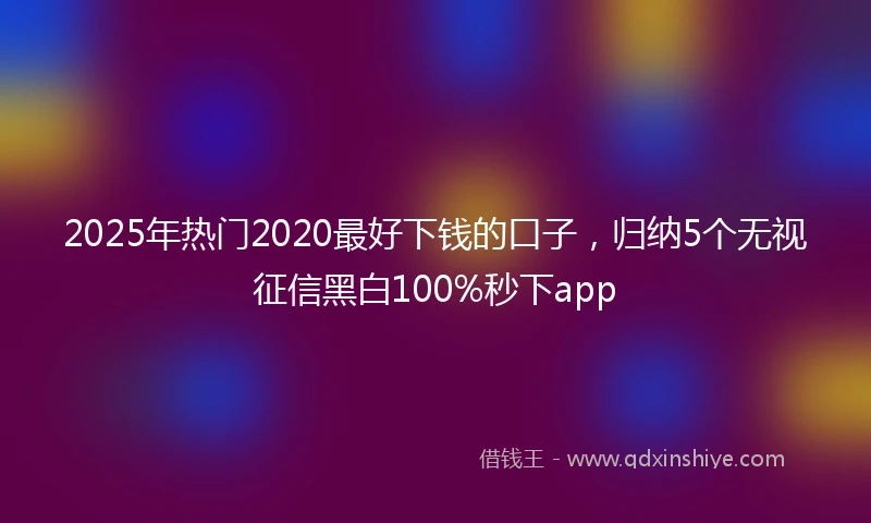 2025年热门2020最好下钱的口子，归纳5个无视征信黑白100%秒下app