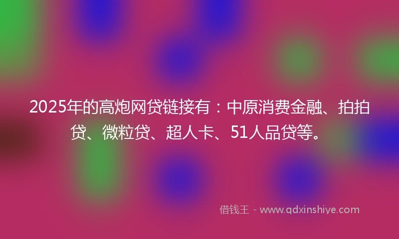 2025年的高炮网贷链接有：中原消费金融、拍拍贷、微粒贷、超人卡、51人品贷等。